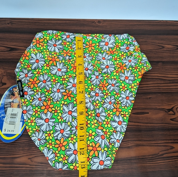 NOS Retro 70's Flower Power Sunsets highwaist Bikini Bottom, medium, - Picture 6 of 9